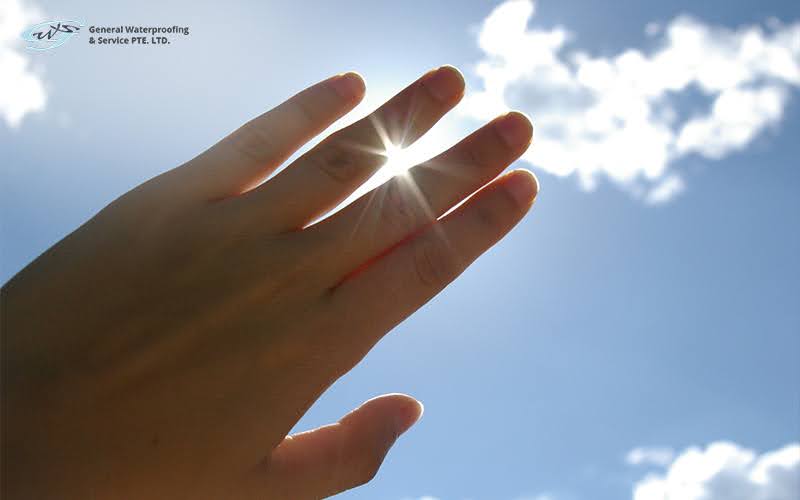 person blocking the sun
